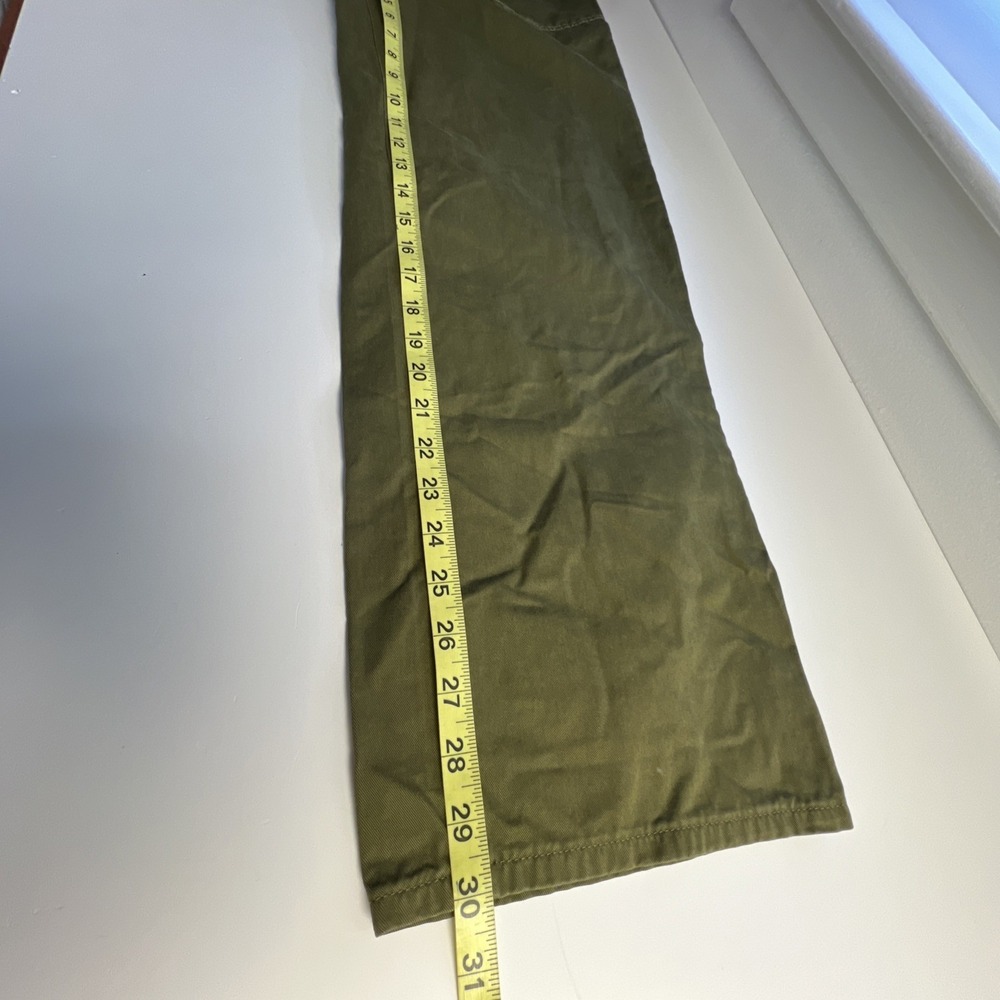 Zara‎ The Workers  Straight Green  Pants Size 2 High Rise Ref Stripe Casual - Picture 8 of 8